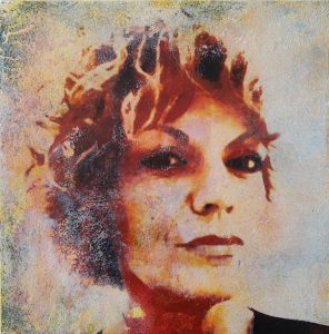 Carmen-tecnica-mista-su-tessuto-incollato-su-legno-40x40cm-2022-streetart-street-art-portrait-ritratto