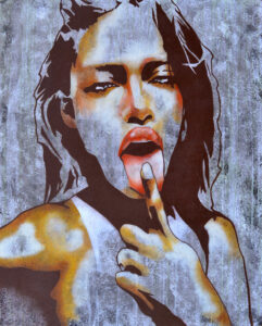 Emiliano Stella - Tongue---80x100-cm---mista-su-tela-pop art-street art-informal art-portrait-