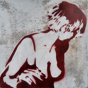emiliano-stella-untitled-tecnica-mista-su-tessuto-24x24cm-2010-streetart-spray-painting-woman